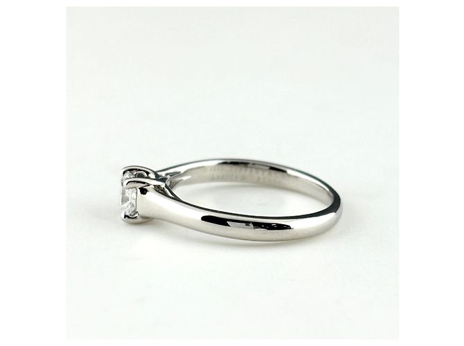 Anello fede Tiffany & Co. Lucida in platino e diamanti - vista 4