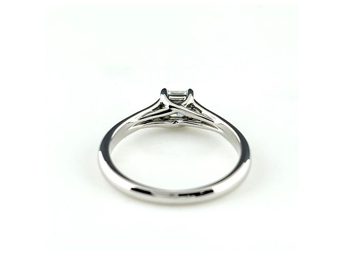 Anello fede Tiffany & Co. Lucida in platino e diamanti - vista 5