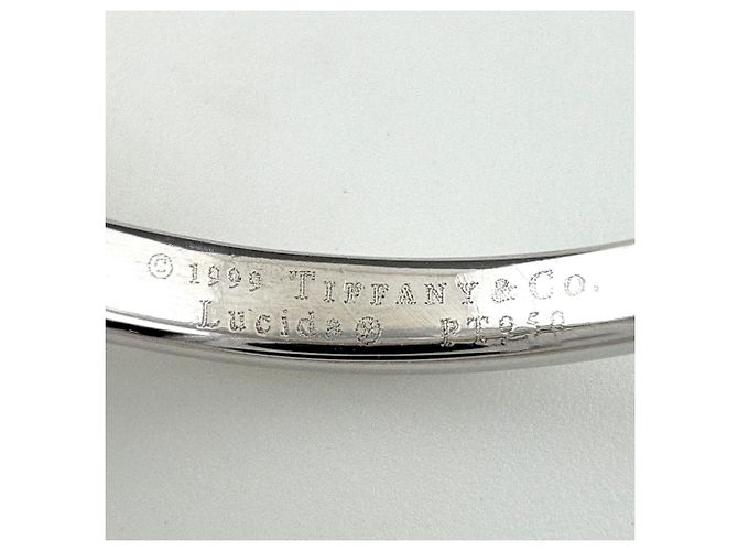 Anello fede Tiffany & Co. Lucida in platino e diamanti - vista 7