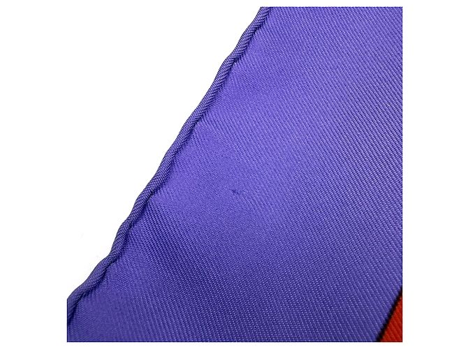 Hermès Foulard Hermes Carre 90 Etendards et Bonnieres Multicolore Porpora - vista 4
