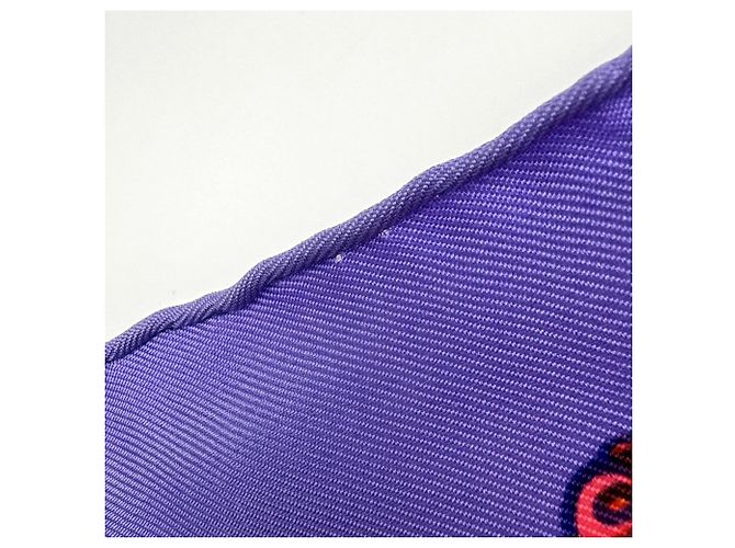 Hermès Foulard Hermes Carre 90 Etendards et Bonnieres Multicolore Porpora - vista 5