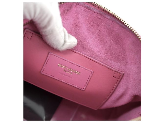 Saint Laurent Mini borsa duffle Baby in pelle rosa con tracolla - vista 6