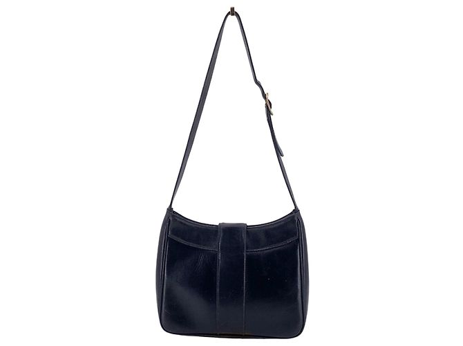 Gucci Vintage Black Leather Sherry Line Web Hobo Schultertasche Schwarz - Ansicht 3