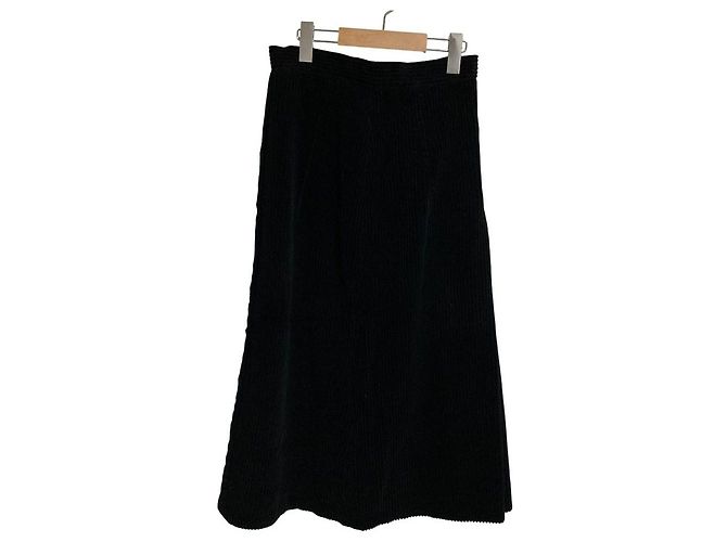 Autre Marque Falda plisada de pana de algodón BLAMINK Negro - vista 2