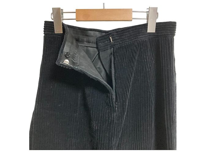 Autre Marque Falda plisada de pana de algodón BLAMINK Negro - vista 6