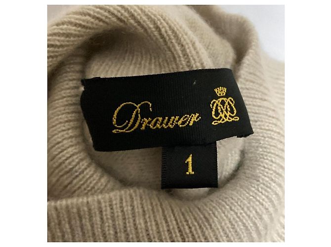 Autre Marque Drawer 12G Jersey-Strickkleid mit Rollkragen Beige - Ansicht 6