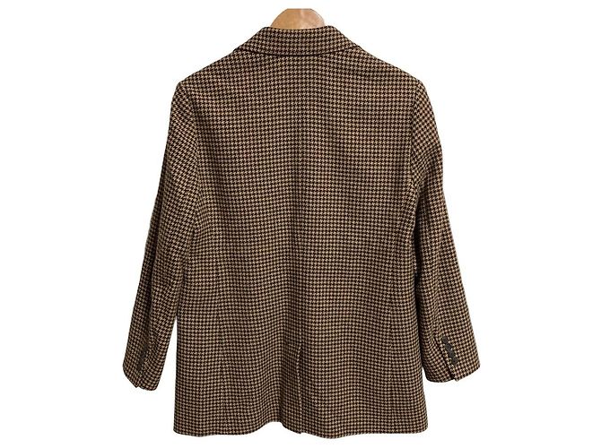Blazer de lana de pata de gallo Polo Ralph Lauren Beige Camello - vista 2