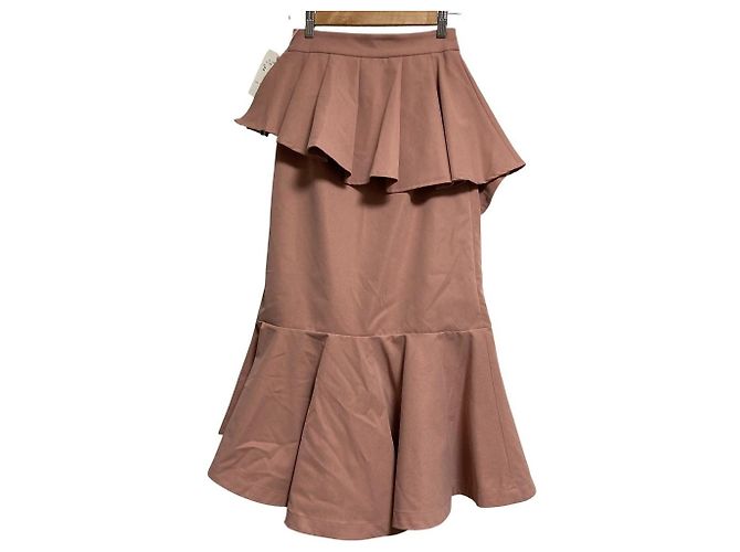 Autre Marque eimy istoire Gonna a Sirena con Volant e Linea Peplum Rosa - vista 2