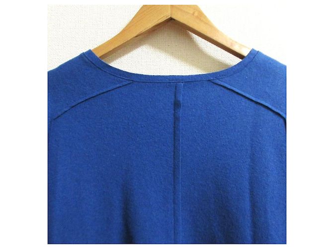 Autre Marque PLAIN PEOPLE Super140 Jersey V-Ausschnitt Kleid Blau - Ansicht 6