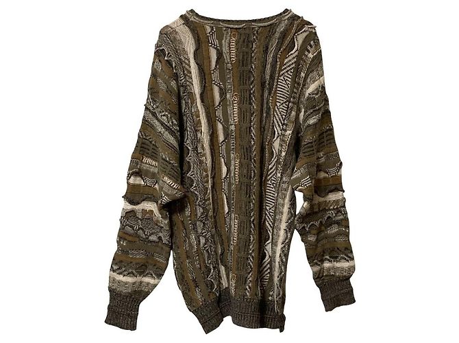 Autre Marque TODAYFUL Vintage Pattern 3D Knit Sweater Brown Khaki - view 2