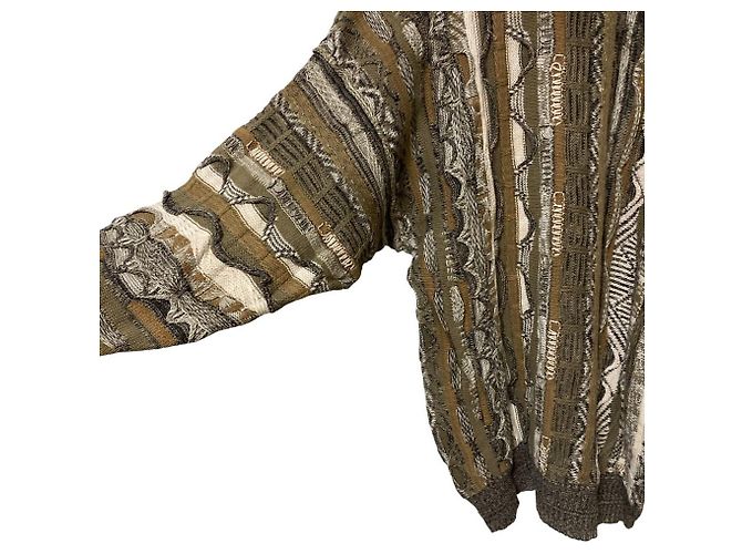 Autre Marque TODAYFUL Vintage Pattern 3D Knit Sweater Brown Khaki - view 3