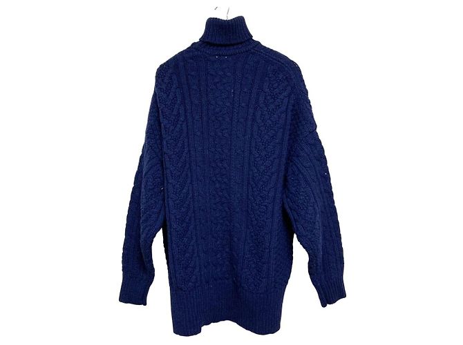 Autre Marque noir kei ninomiya Rollkragenpullover mit Zopfstrick Blau Marineblau - Ansicht 2