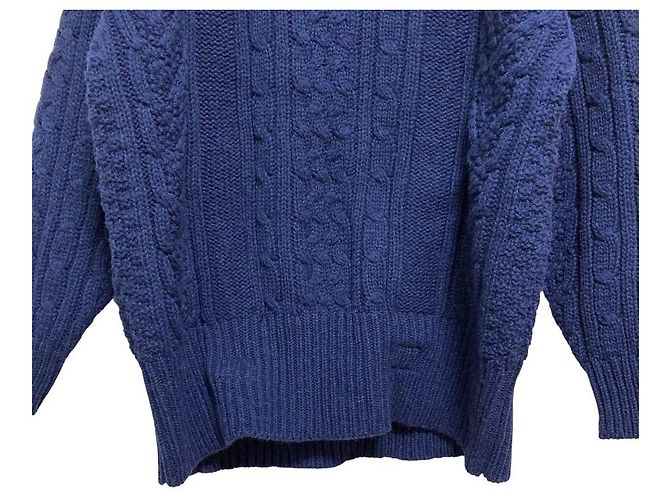Autre Marque noir kei ninomiya Rollkragenpullover mit Zopfstrick Blau Marineblau - Ansicht 3