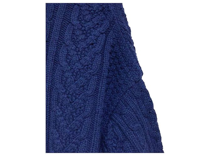 Autre Marque noir kei ninomiya Rollkragenpullover mit Zopfstrick Blau Marineblau - Ansicht 5