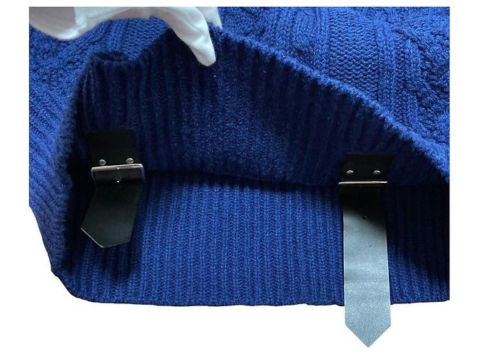 Autre Marque noir kei ninomiya Rollkragenpullover mit Zopfstrick Blau Marineblau - Ansicht 6