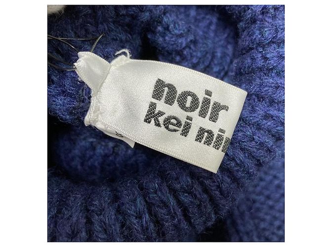 Autre Marque noir kei ninomiya Rollkragenpullover mit Zopfstrick Blau Marineblau - Ansicht 8