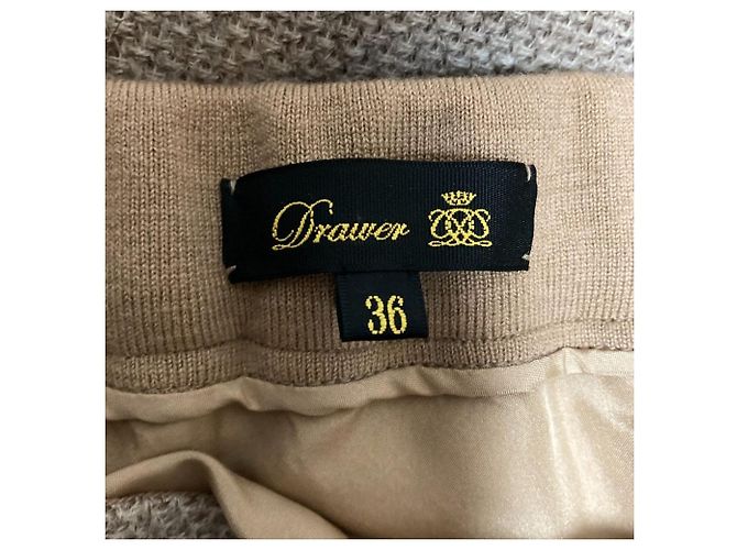 Autre Marque Falda plisada con flecos de lana Drawer Castaño - vista 6