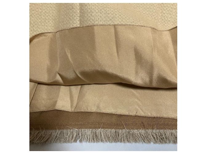 Autre Marque Falda plisada con flecos de lana Drawer Castaño - vista 7