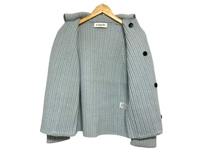 Lanvin Grobstrick-Doppeljacke Blau - Ansicht 3