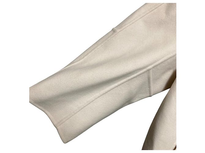 Autre Marque Abrigo sin cuello de lana de castor Drawer Crudo - vista 3