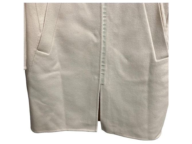 Autre Marque Abrigo sin cuello de lana de castor Drawer Crudo - vista 5