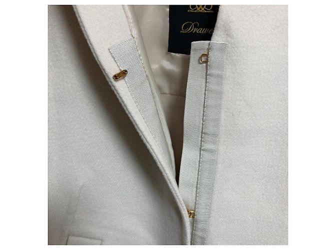 Autre Marque Abrigo sin cuello de lana de castor Drawer Crudo - vista 6