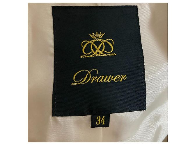 Autre Marque Abrigo sin cuello de lana de castor Drawer Crudo - vista 7