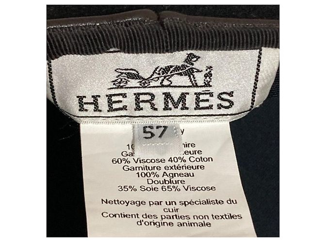 Hermès Cashmere-Baskenmütze Größe 57 Schwarz - Ansicht 7