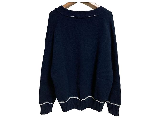 Cárdigan de punto en mezcla de alpaca Jil Sander Azul Azul marino - vista 2