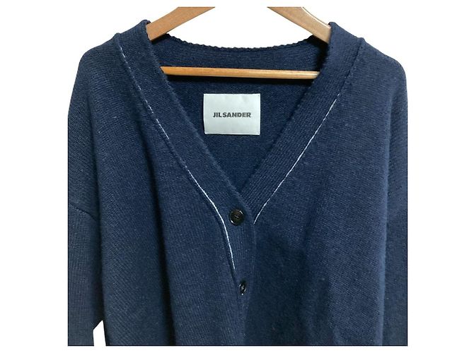 Cárdigan de punto en mezcla de alpaca Jil Sander Azul Azul marino - vista 4