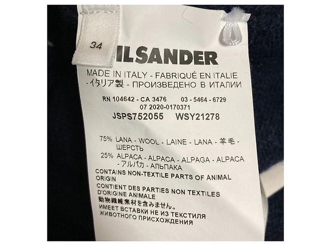 Cárdigan de punto en mezcla de alpaca Jil Sander Azul Azul marino - vista 7