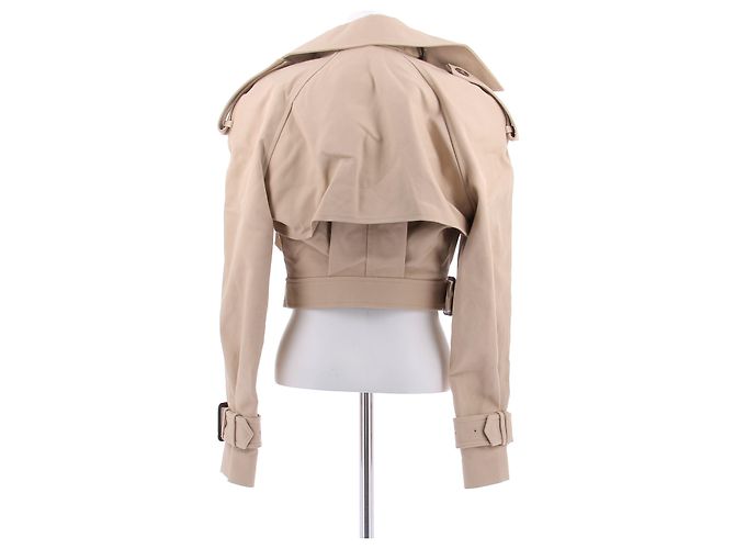 Autre Marque Trench corto beige in cotone - vista 2