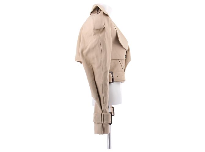 Autre Marque Trench corto beige in cotone - vista 3