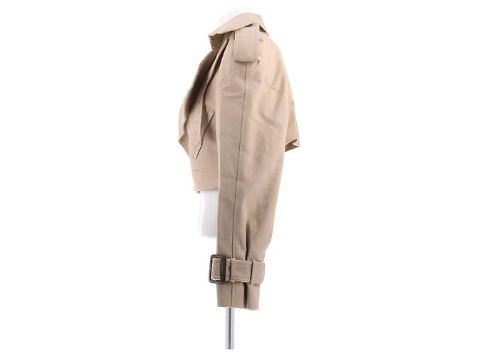 Autre Marque Trench corto beige in cotone - vista 4