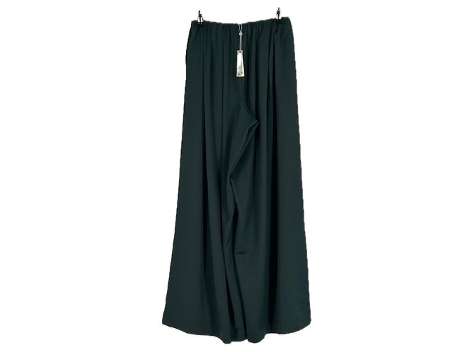 Autre Marque Satinhose in Dunkelgrün - Ansicht 2