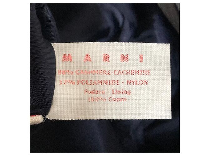 Marni weite Hose aus Kaschmir-Tweed Blau Marineblau - Ansicht 7