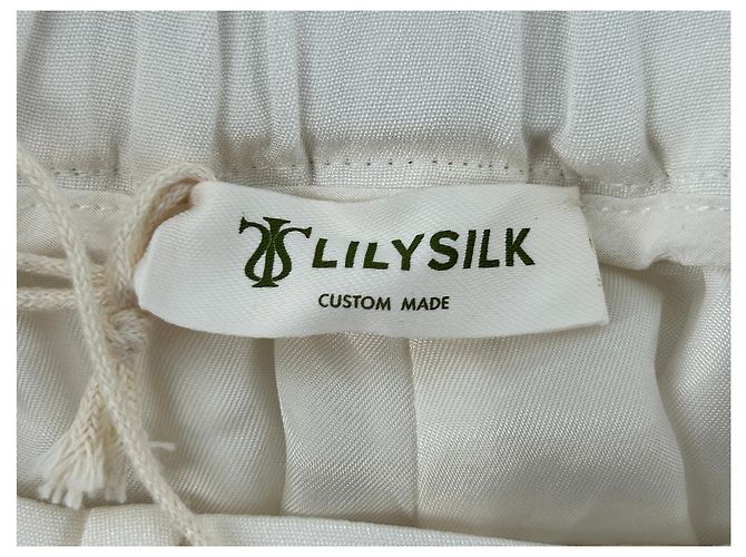 Autre Marque Pantalones de seda blancos LILYSILK Talla 32 - vista 3