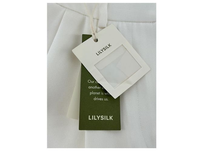 Autre Marque Pantalones de seda blancos LILYSILK Talla 32 - vista 4