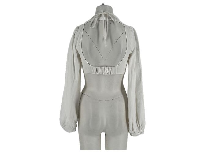 Crop top blanco de algodón Jonathan Simkhai - vista 2