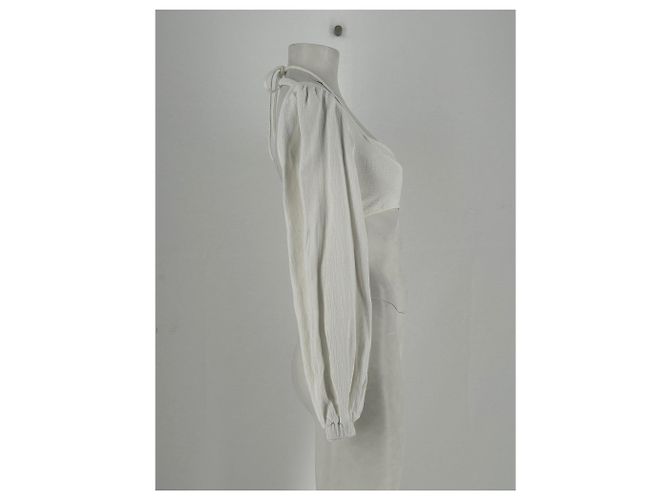 Crop top blanco de algodón Jonathan Simkhai - vista 4