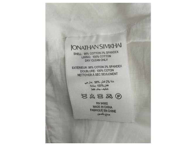 Crop top blanco de algodón Jonathan Simkhai - vista 6