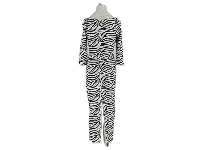 Vestido Rotate de algodón blanco con estampado de cebra - vista 2