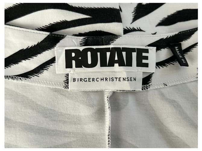 Vestido Rotate de algodón blanco con estampado de cebra - vista 5