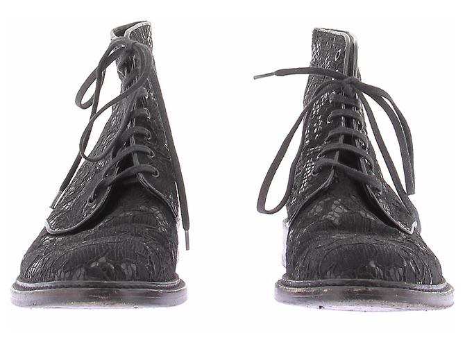 Saint Laurent Stivaletti neri con lacci Nero - vista 3