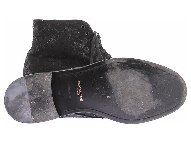 Saint Laurent Stivaletti neri con lacci Nero - vista 5