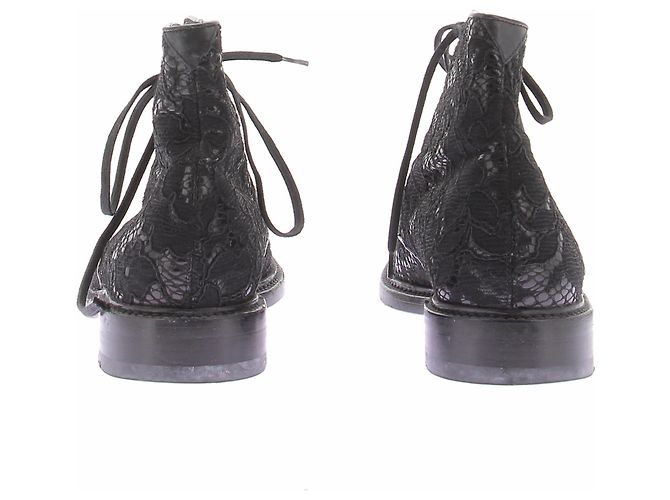 Saint Laurent Stivaletti neri con lacci Nero - vista 7