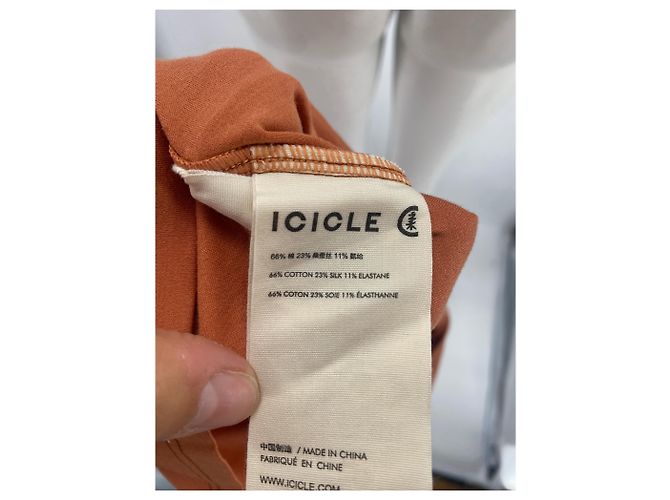 Autre Marque Top con aberturas ICICLE naranja de algodón - vista 4