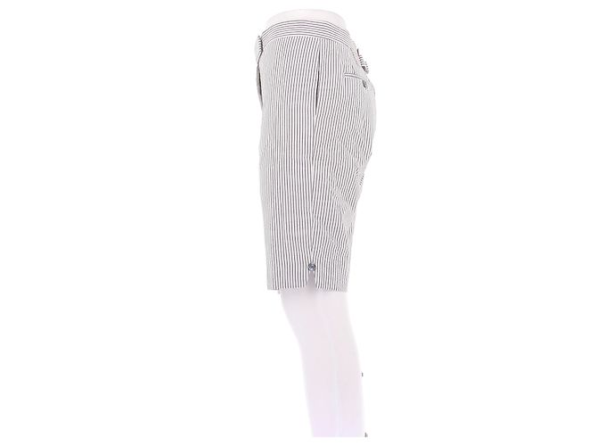 Thom Browne Pantaloncini dritti grigi a righe Grigio - vista 3