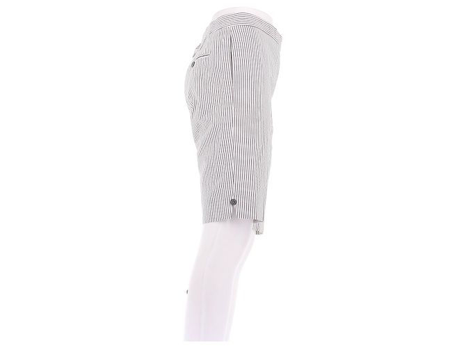 Thom Browne Pantaloncini dritti grigi a righe Grigio - vista 4