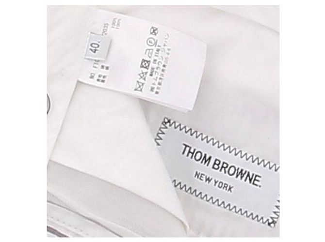 Thom Browne Pantaloncini dritti grigi a righe Grigio - vista 6